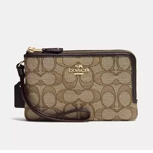 Vintage Coach Double Corner Zip Wristlet